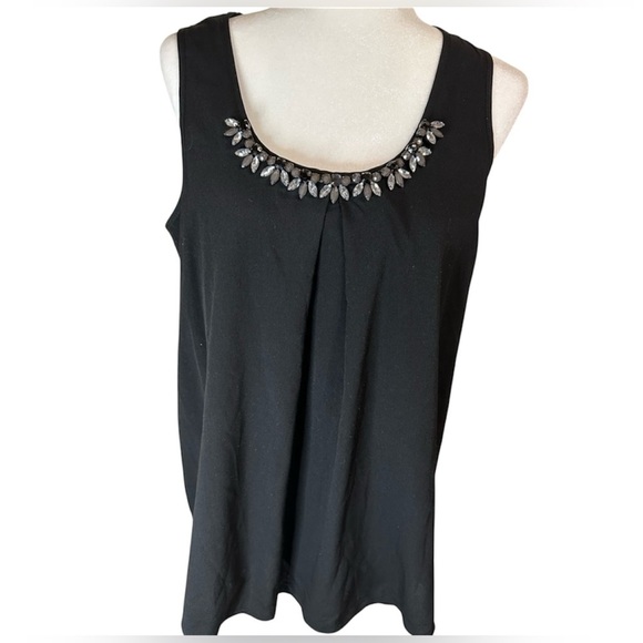 Motherhood maternity embellished party black tank top in medium - Picture 1 of 6